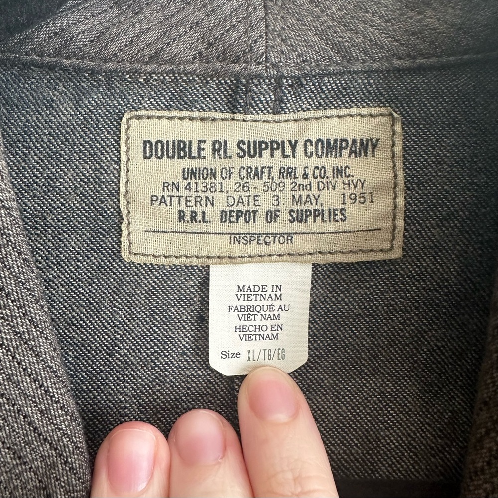RRL Ralph Lauren Industrial Blue Indigo Cotton-Linen Denim Field Coat NWT - Picture 8 of 11